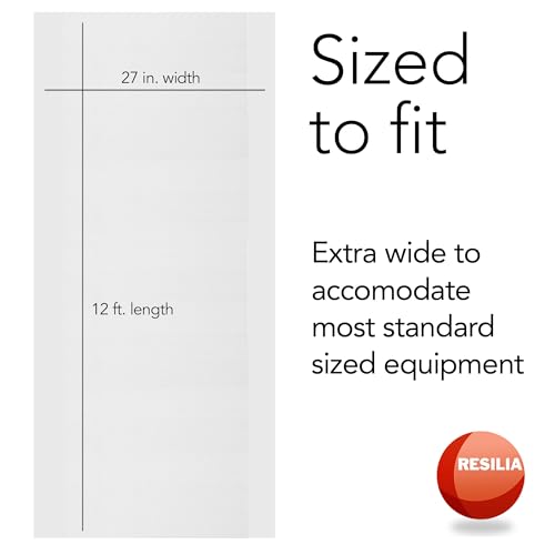 RESILIA Premium Clear Floor Protector Mat – Heavy-Duty Plastic Vinyl Covering for Hardwood, Tile, or Laminate Floors, Table, or Desk –American Modern Pattern 27" x 12' Waterproof Roll, Made in USA - size: 2'3" x 12'