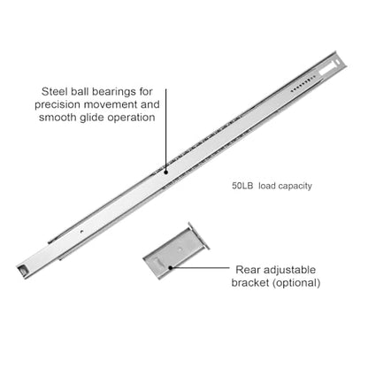 LONTAN Center Mount Drawer Slides Heavy Duty Bottom Mount for Cabinet and Dresser，Not Compatible with Side Mount，20 Inch, 5 Pcs - size: 20 Inch
