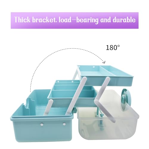 First Aid Storage Box, 3 Layers Plastic Medication Storage with Portable Handle, Art & Crafts Case/Sewing Supplies Organizer/Medicine Box/Family First Aid Box(Blue) - size: Medium Blue