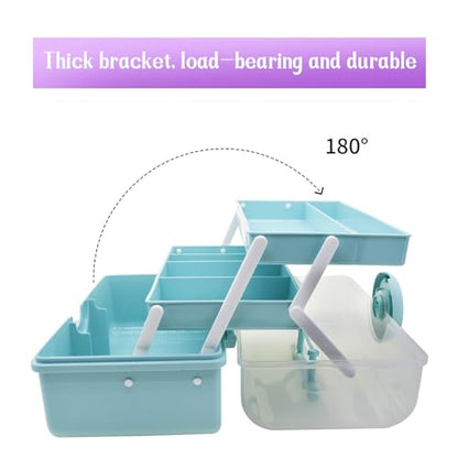 First Aid Storage Box, 3 Layers Plastic Medication Storage with Portable Handle, Art & Crafts Case/Sewing Supplies Organizer/Medicine Box/Family First Aid Box(Blue) - size: Medium Blue