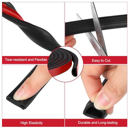 Pangda 26Ft D Shape Rubber Weather Stripping Foam Self-Adhesive EPDM Seal Strip for Noise Reduction Waterproof Dustproof for Cars Boats RVs Windows Doors (0.75" W x 0.425" H) - size: 26ft L, style: 0.75" W X 0.425" H
