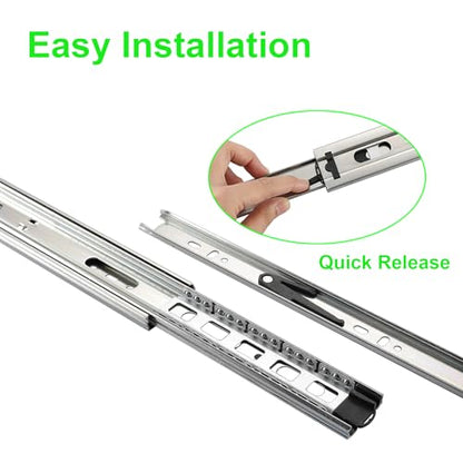 Hitess 10 Pairs of 18 Inch Full Extension Ball Bearing Side Mount Cabinet Drawer Slides,85 LB Load Capacity with Rear Mounting Brackets - size: 18 Inch