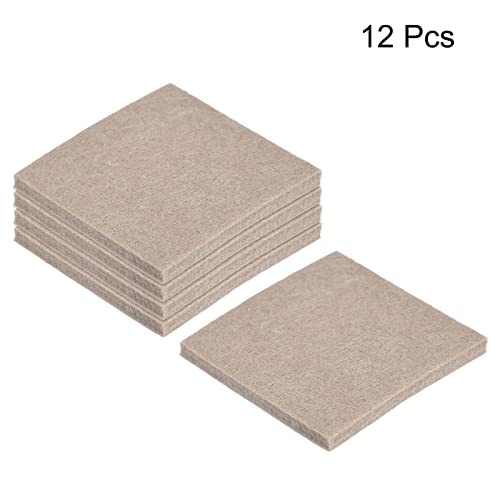 uxcell Felt Furniture Pads Self Adhesive Square Furniture Felt Pads, Anti Scratch Floor Protectors for Furniture Legs Hardwood Floor 2 Inch x 2 Inch Beige 12pcs - size: 2 Inch x 2 Inch