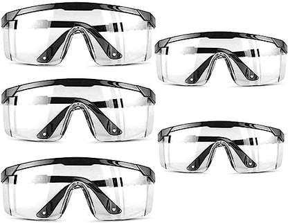 Safety Glasses, Anti-Fog Glasses Eye Protection UV Protective Safety Goggles for Yard work, Gardening, Lawn mowing, Weed whacking,lab - color: 5 Pcs Black