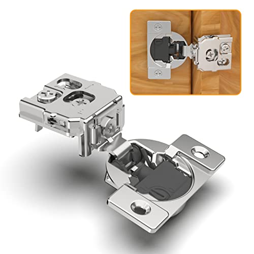 Chibery 30 Pack 1" Overlay 4D Soft Close Concealed Hinges for Face Frame Door, Adjustable Closing Speed, Smooth Slow Self Close Hinges, Satin Nickel, 105° Open Angle Stainless Steel Cabinet Hinges - color: 30 Pack, size: 1 inch Overlay
