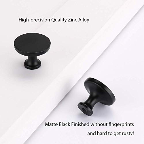 homdiy 40 Pack Matte Black Cabinet Knobs, Solid Round Drawer Knobs, Modern Kitchen Cabinet Hardware for Bedroom Dresser, Cupboard, Drawers - color: Black, size: 40 Pack