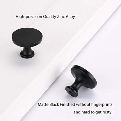 homdiy 40 Pack Matte Black Cabinet Knobs, Solid Round Drawer Knobs, Modern Kitchen Cabinet Hardware for Bedroom Dresser, Cupboard, Drawers - color: Black, size: 40 Pack