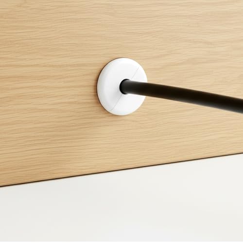 4 Pcs Cable Hole Cover, 2.76 Inch Wall Hole Cover with 0.68 Inch Inner Diameter, ABS Plastic Cables Grommets for Holes, White Cable Wall Protector for Ethernet & Wires