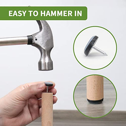 Chair Leg Floor Protectors 3/4'' Furniture Glides - Nail on Furniture Sliders Floor Protectors for Chairs