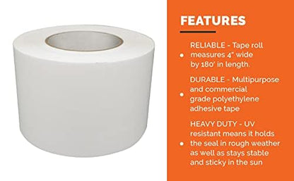 CrawlSpace-DIY Crawl Space Vapor Barrier Tape 4" x 180' – Heavy Duty Vapor Barrier Seam Tape for Encapsulation, Basement Moisture Barrier, White