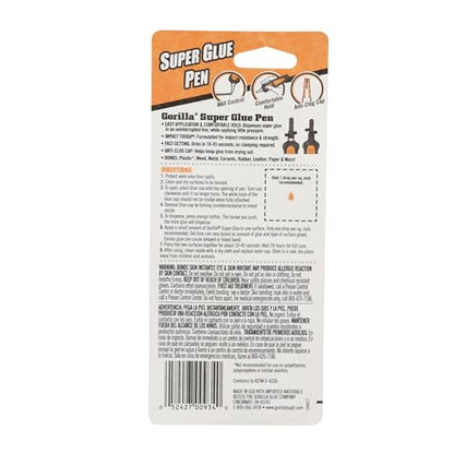 Gorilla Super Glue Pen, Cyanoacrylate Glue, Fast Setting, Precise Dispensing Pen Shaped Applicator, Clear, 5.5g (Pack of 2) - size: Pack of 2, style: Liquid