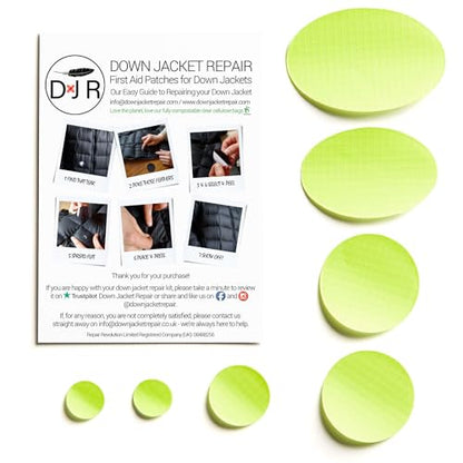 Down Jacket Repair Patches - Self-Adhesive Down Jacket Repair Patches | Waterproof, Tear-Resistant, Pre-Cut Patches | 7-Piece Set for Outdoor Gear, Sleeping Bags & Tent - color: Acid Yellow