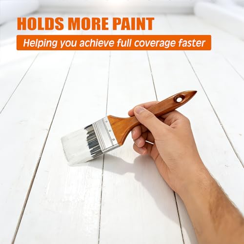 Great Andrew Paint Brush 3-inch, Wood Paint Brush for Painting Walls, Fences, Trim, Home, Interior & Exterior, for All Latex, Oil Paints & Stains, Utility Disposable Brush - size: 1 pcs - 3-inch