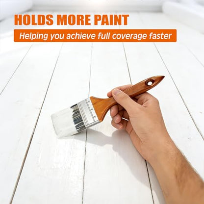 Great Andrew Paint Brush 3-inch, Wood Paint Brush for Painting Walls, Fences, Trim, Home, Interior & Exterior, for All Latex, Oil Paints & Stains, Utility Disposable Brush - size: 1 pcs - 3-inch