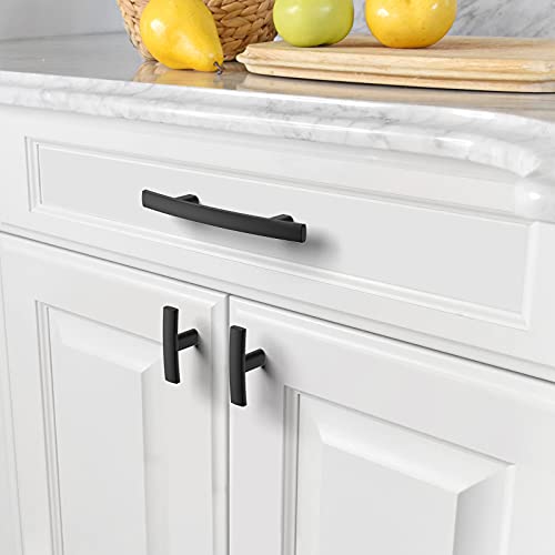 Amerdeco 10 Pack Matte Black 3 Inch(76mm) Hole Centers Kitchen Cabinet Pulls Hardware Kitchen Handles for Cabinets Cupboard Handles Drawer Pulls ZH0003 - color: Matte Black, size: 3"/76MM Hole Center