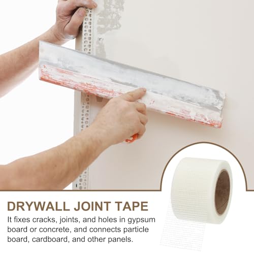 PATIKIL Drywall Repair Mesh Tape, 3 inch x 82 ft Fiberglass Repair Patch Self-Adhesive Dry Wall Joint Tape 9 Mesh Wall Hole Crack and Seam Patch, White - size: 3 inch x 82 Feet