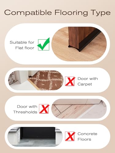 SUNMON Silicone Door Draft Stopper, 39.6 inches Upgraded Seal Blocker, Under Door Sweep Weather Stripping（Black） - color: Black