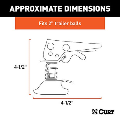 CURT 25194 Posi-Lock Coupler Replacement Latch for 2-Inch Trailer Hitch Ball, CLEAR ZINC