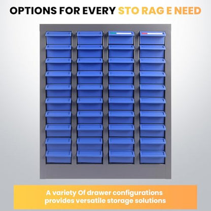Large Parts Cabinet : 40-Drawer Nut and Bolt Organizer with ABS Drawers, Adjustable Dividers, Labels, 420-Pound Capacity for Hardware Storage (21x9x25In) - size: 40-Drawer