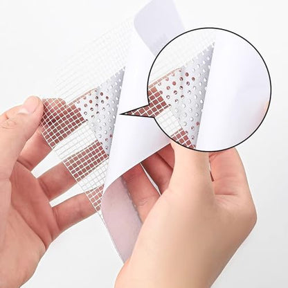 6pcs Drywall Repair Kit –4" x 4" Self-Adhesive Wall Patch，Fiberglass Mesh & Aluminum Metal Drywall Patch for Large Holes Sheetrock Ceiling & Plaster - size: 4 in