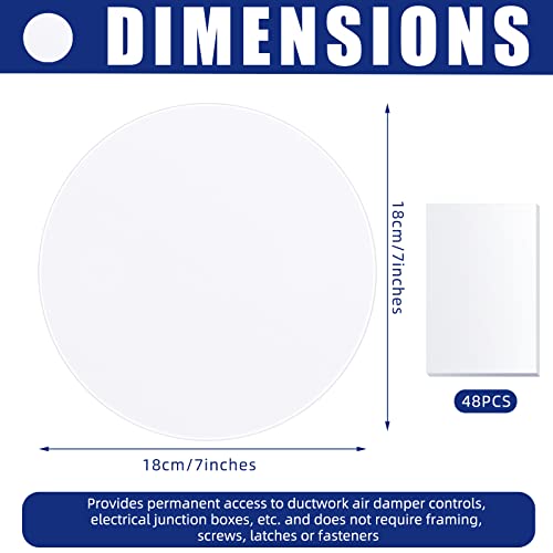 Sosation 6 Pcs Ceiling Cover Plate Wall Hole Cover Plastic Flat Blank Plate with 48 Pcs Double Faced Adhesive Tape for Ceilings or Wall(7 Inch) - size: 7 Inch