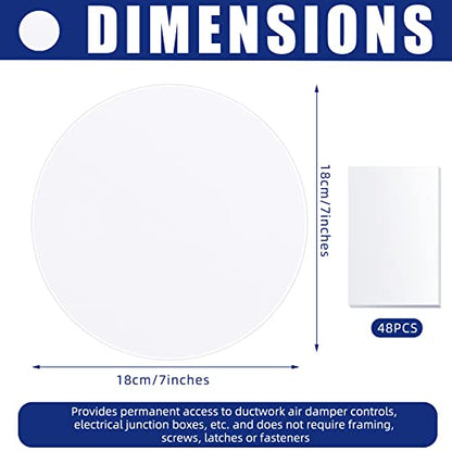 Sosation 6 Pcs Ceiling Cover Plate Wall Hole Cover Plastic Flat Blank Plate with 48 Pcs Double Faced Adhesive Tape for Ceilings or Wall(7 Inch) - size: 7 Inch