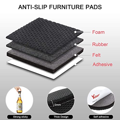 Yelanon Non Slip Furniture Pads -16pcs 2" Grippers Hardwood Floors Non Skid for Furniture Legs,Self Adhesive Rubber Furniture Feet， Anti Slide Furniture Floors Protectors for Keep Couch Stoppers - size: 16pcs 2" Square