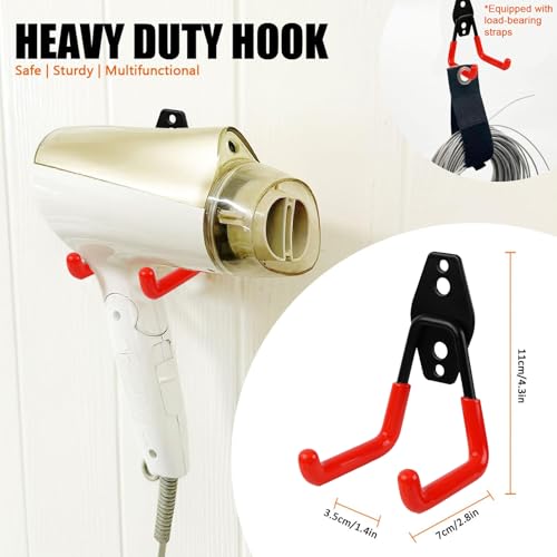 Heavy Duty Garage Storage Hooks, Utility Steel Garage Tool Organizer Wall Mount for Hanging Power and Garden Tools Ladders Hoses Bikes Ropes & Bulk Items