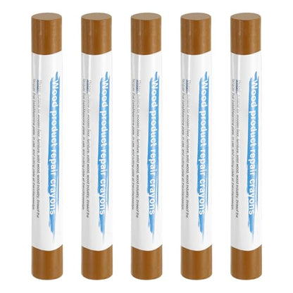 HARFINGTON 5pcs Wood Filler Sticks Wooden Wax Touch Up Furniture Repair Crayons for Scratch Hole Wood, Golden Oak - color: Golden Oak