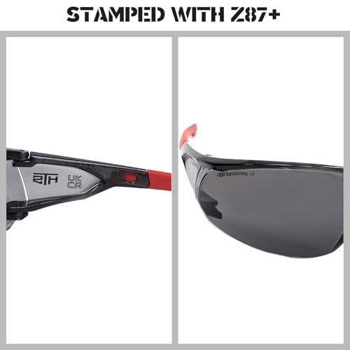 HTS HUNTERSKY ANSI Z87.1 Anti-Fog Clear Safety Glasses Pickleball Youth Baseball Lab Chemistry Goggles Scratch Resistant - color: Smoke-red