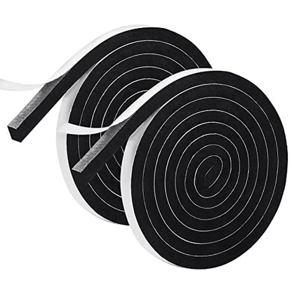 Weather Stripping Door Seal, 1/2 Inch Wide X 3/8 Inch High Density Foam Tape Weather Strip for Door and Window Insulation, Single Side Door Sealer Total 13FT - size: 1/2''W x 3/8''T x 13FT
