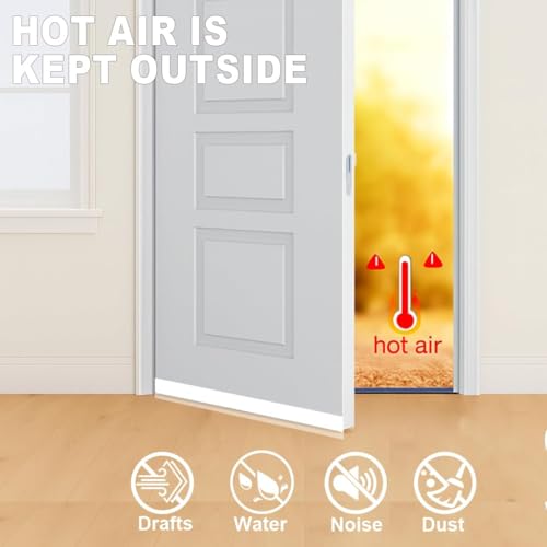 49 Feet Clear Weather Stripping Door Seal, Draft Seal Tape for Doors, Silicone Draft Seal Insulation Tape Strip, Under Door Seal Strip for Window and Door Bottom 3 Rolls Total 49ft (Width 35mm)