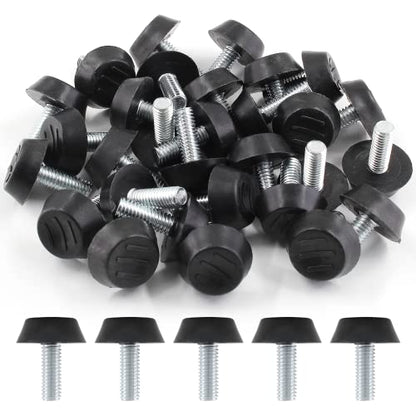 Zorfeter 30 Pcs Screw in Threaded Furniture Adjustable Levelers, M6 Leveling Feet Patio Furniture Glide Leveling Feet for Table, Chair, Furniture Legs (M6 x 15mm) - size: M6 x 15mm