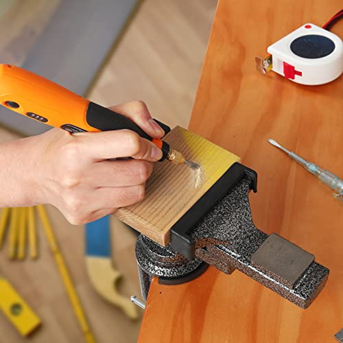 GOXAWEE Universal Bench Vise, 3.15 Inch Table Clamp, 360-Degree Swivel Base, Small Home Vice, Clamp-on Tool for Woodworking, Cutting Conduit, Small DIY Projects, Craft Creation, Sculpting and Modeling