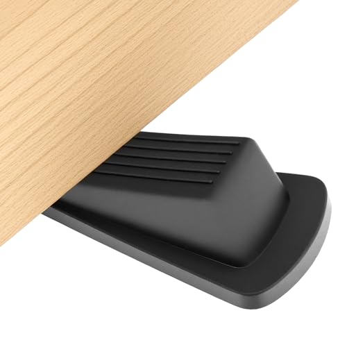 QWORK Door Stoppers, 4 Pack Natural Rubber Wedge, Non-Slip, Door Stop for Wooden, Glass, and Heavy Industrial Door