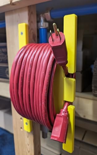 Poly Heavy Duty Extension Cord Storage Reel, Yellow Cord Organizer Wrap-Holds 100 feet