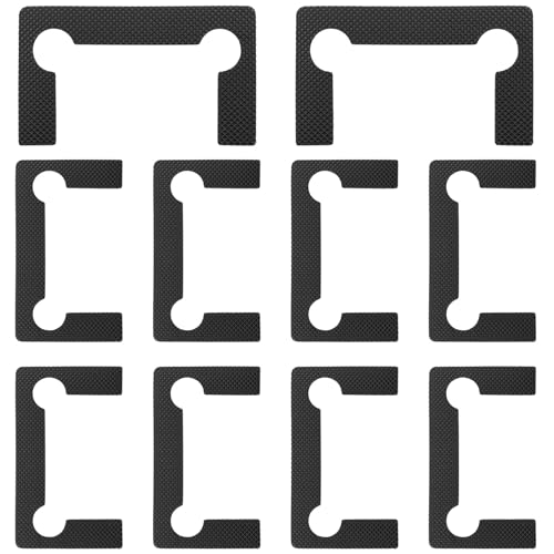 10 PCS Shower Door Hinge Shims Glass Shower Door Hinge Gaskets Anti-Slip Gasket Glass Hinge Replacement Kit Black (Black) - color: Black