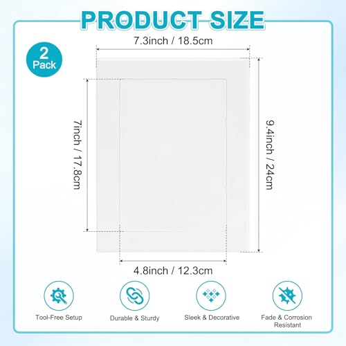 M METERXITY 2-Pack Access Panel for Drywall, 7x5 Inch Plastic Self Adhesive Wall Hole Cover Access Doors for Wiring Cable/Ceiling, Removable Plumbing Wall Panel [White, Rectangle] - color: White