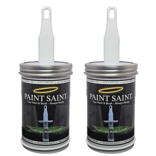 Paint Saint – 2 Airtight Touch Up Paint Containers with Built-In Brush | Mess-Free House Paint Storage | Quick, Satisfying Touch Ups | Perfect for Homeowners, DIY & Property Managers (Pack of 2) - size: 1 Count (Pack of 2)