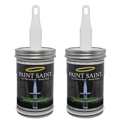 Paint Saint – 2 Airtight Touch Up Paint Containers with Built-In Brush | Mess-Free House Paint Storage | Quick, Satisfying Touch Ups | Perfect for Homeowners, DIY & Property Managers (Pack of 2) - size: 1 Count (Pack of 2)