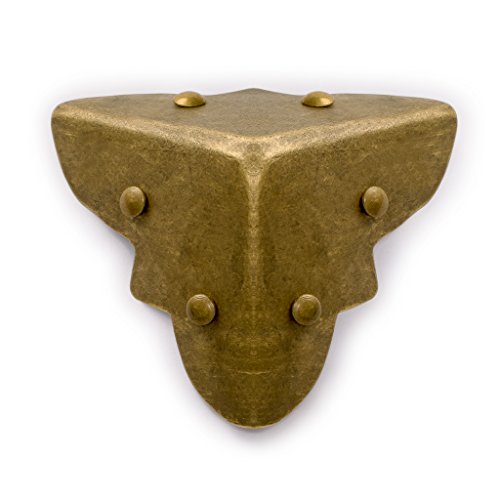 Brass "Three-Sided" Corner Plate – Set of 2, 2", by Hardware Philosophy