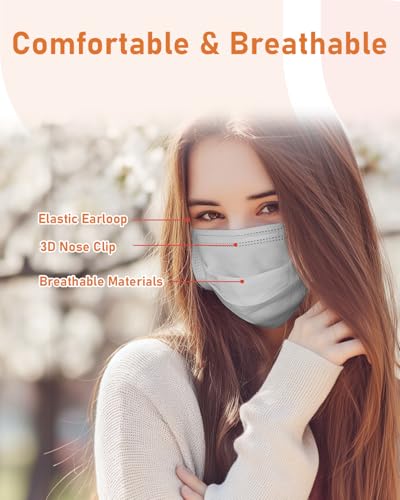 Face Masks Disposable 100 Pack, 4 Ply ASTM Level 3 Medical Grade, Breathable for Adult Outdoor Protection, Individually Wrapped for Home, School & Office, Haute Noir - color: Haute Noir