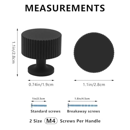 6 Pack Black Cabinet Knobs, Matte Black Drawer Knobs for Kitchen, Bathroom & Cupboard - color: Black