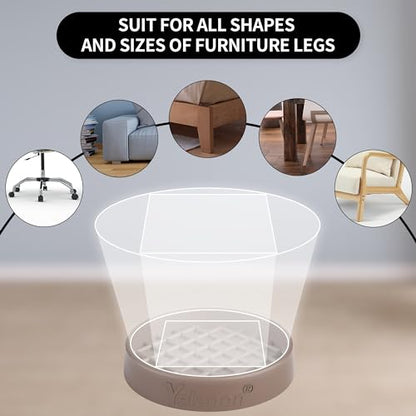Furniture Coasters-8 Pcs 3" Round Non Slip Furniture Pads-Furniture Caster Cups-Non Skid Grippers Rubber Furniture Feet Anti Slide Hardwoods Floor Protector Brown - color: 8pcs3"round Brown Square