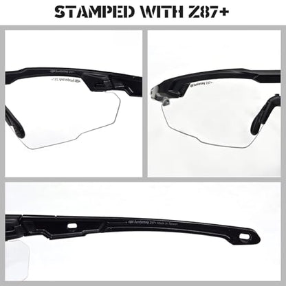 HTS HUNTERSKY Ballistic Tactical Shooting Glasses ANSI Z87+ UV400 Protective Eyewear - color: Gray