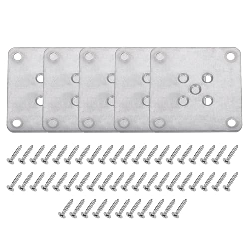 uxcell 5Pcs Furniture Leg Flat Mounting Plates, 70mm/2.8inch Flat T-Plate Connector Attachment Bracket Base with Screws for Chair Sofa Cabinet Repair - size: 70mm