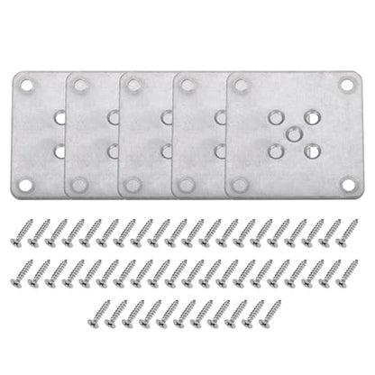 uxcell 5Pcs Furniture Leg Flat Mounting Plates, 70mm/2.8inch Flat T-Plate Connector Attachment Bracket Base with Screws for Chair Sofa Cabinet Repair - size: 70mm