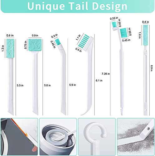 Lumkew Small Cleaning Brushes for Small Spaces, Tiny Household Cleaning Supplies Tools, Mini Crevice Cleaning Brush Scrub Narrow Corner Nook Track Grooves Bathroom Kitchen Home Detailing, 16 Pcs - size: F-16pcs