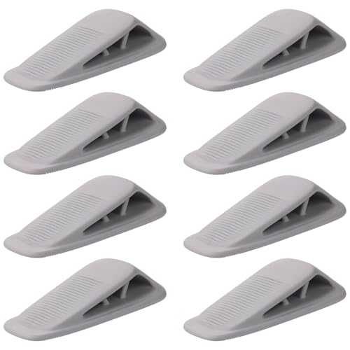Fursafe&Q Rubber Door Stoppers for Bottom of Door, Door Stop Wedge with Holder, Heavy Duty Doorstops 8 Pack, Wall Protector for Home & Office & School & Commercial Doorstop Keep Open Stack Grey - color: Gray, size: 8 Pack