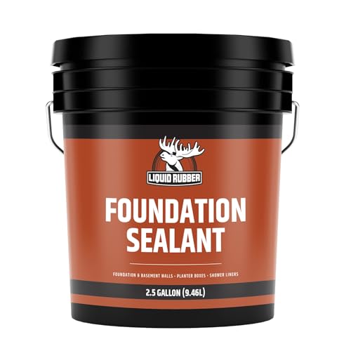 Liquid Rubber Basement and Foundation Repair Sealant - Waterproof Concrete Sealer & Crack Filler - Flexible Coating for Indoor & Outdoor Use - Waterproofing Paint - Black, 2.5 Gallon - size: 2.5 Gallon